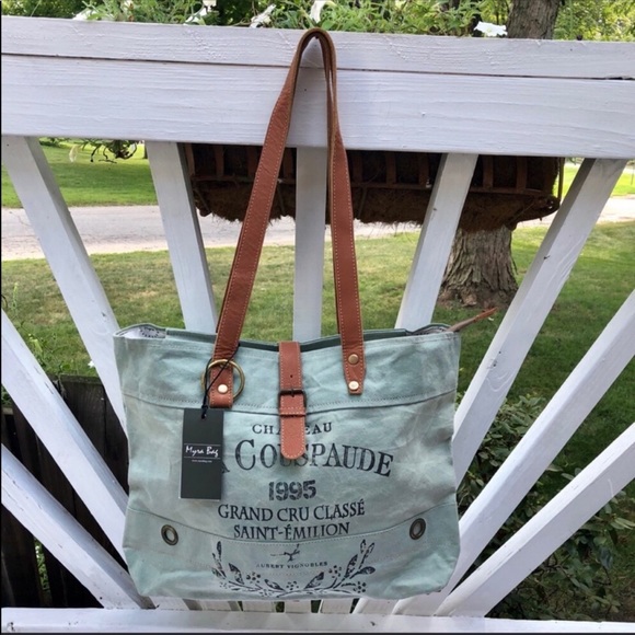 Myra Bag Canvas Tote Purse Vintage Theme NWT - Picture 2 of 7